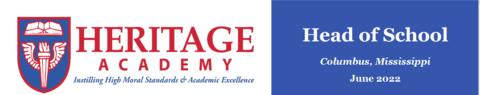 Heritage Academy "Head of School" Banner